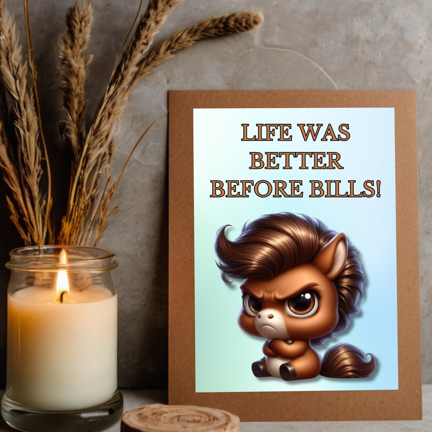 The Bitter Critter Collection Greeting Cards: Horse: Life Was Better Before Bills!