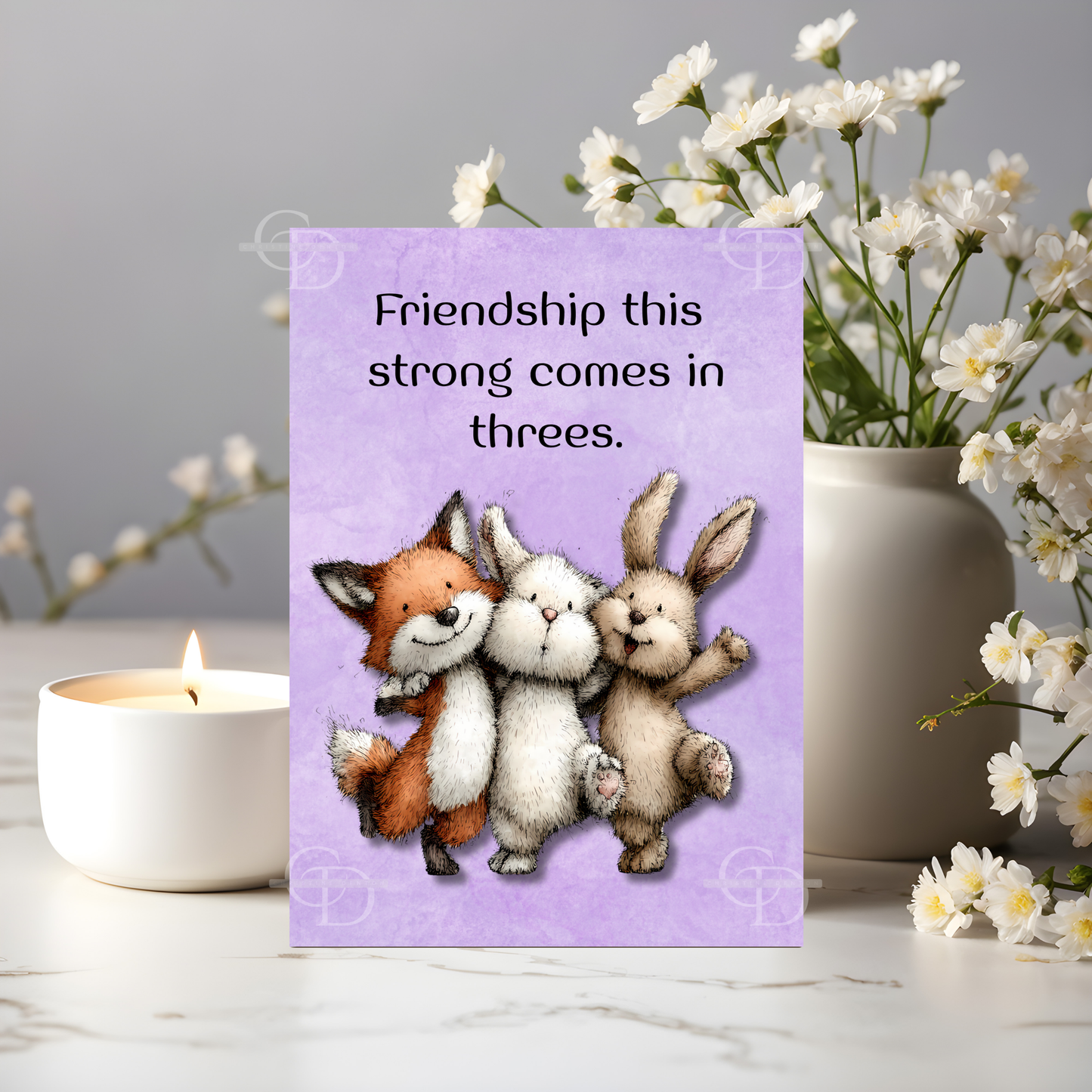 The Forever Friends Collection Greeting Cards: Friendship This Strong Comes in Threes Forest Animal Trio