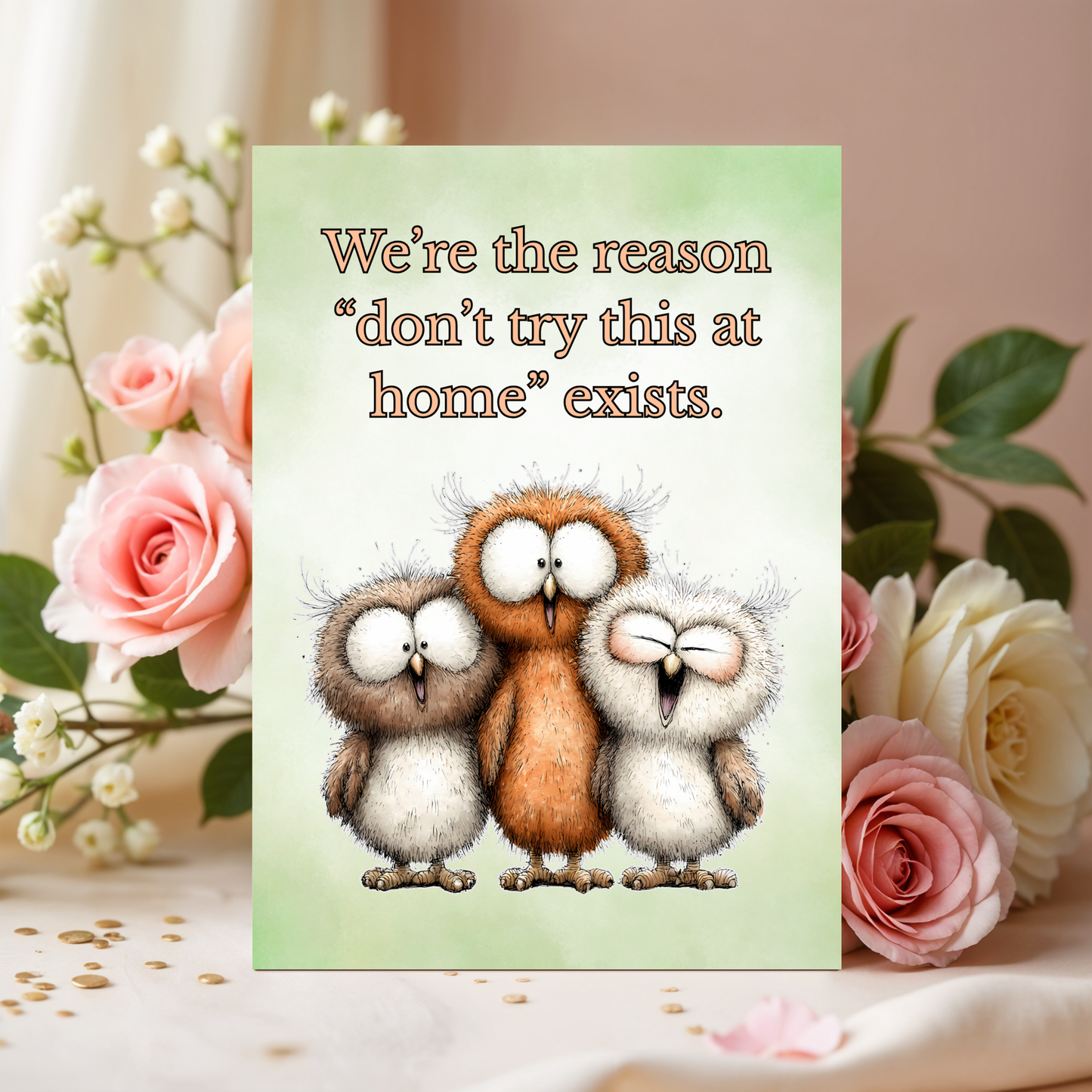 The Forever Friends Collection Greeting Card: We're the Reason "don't try this at home"...