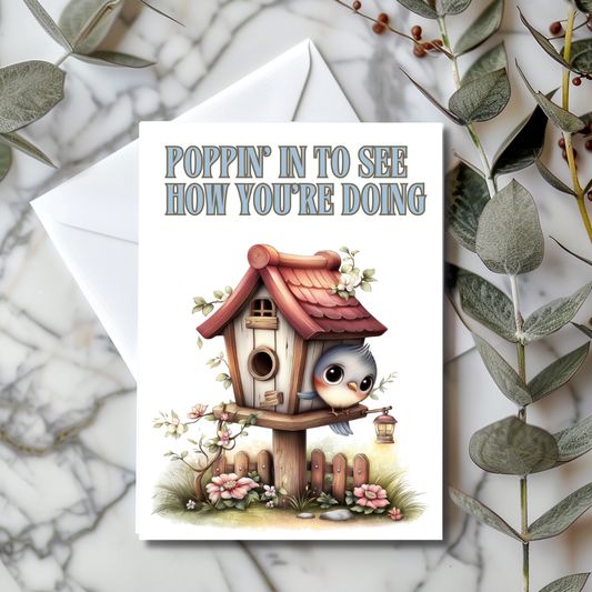 The Down Home Farm Collection Greeting Card: Poppin' In To See How You're Doing