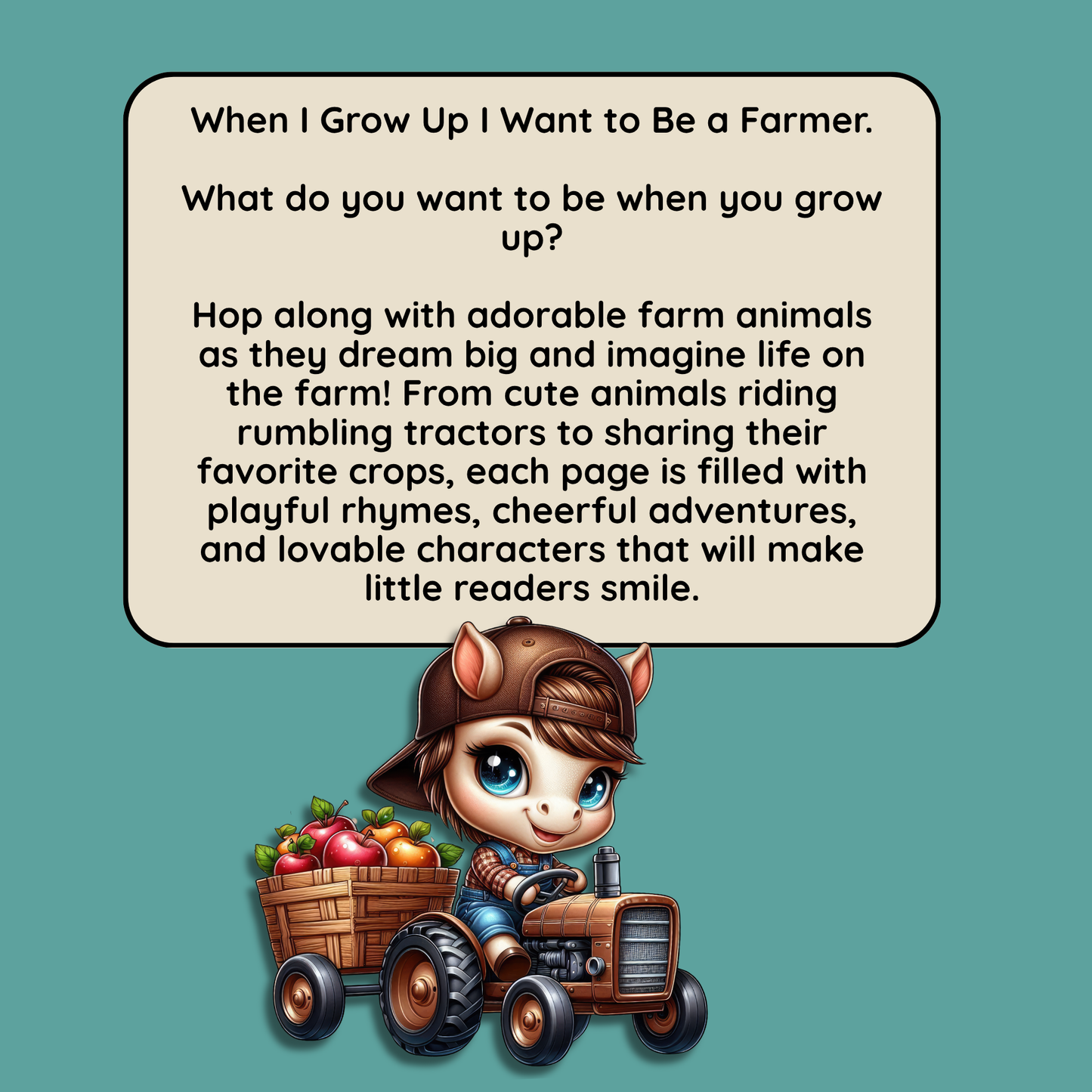 When I Grow Up I Want to be a Farmer Children's Book, Delightful Animal Images