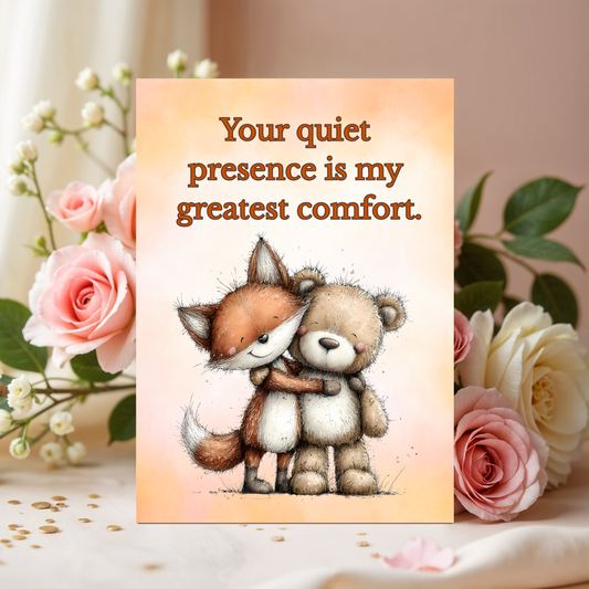 The Forever Friends Collection Greeting Card:  You're Quiet Presence is My Greatest Comfort.