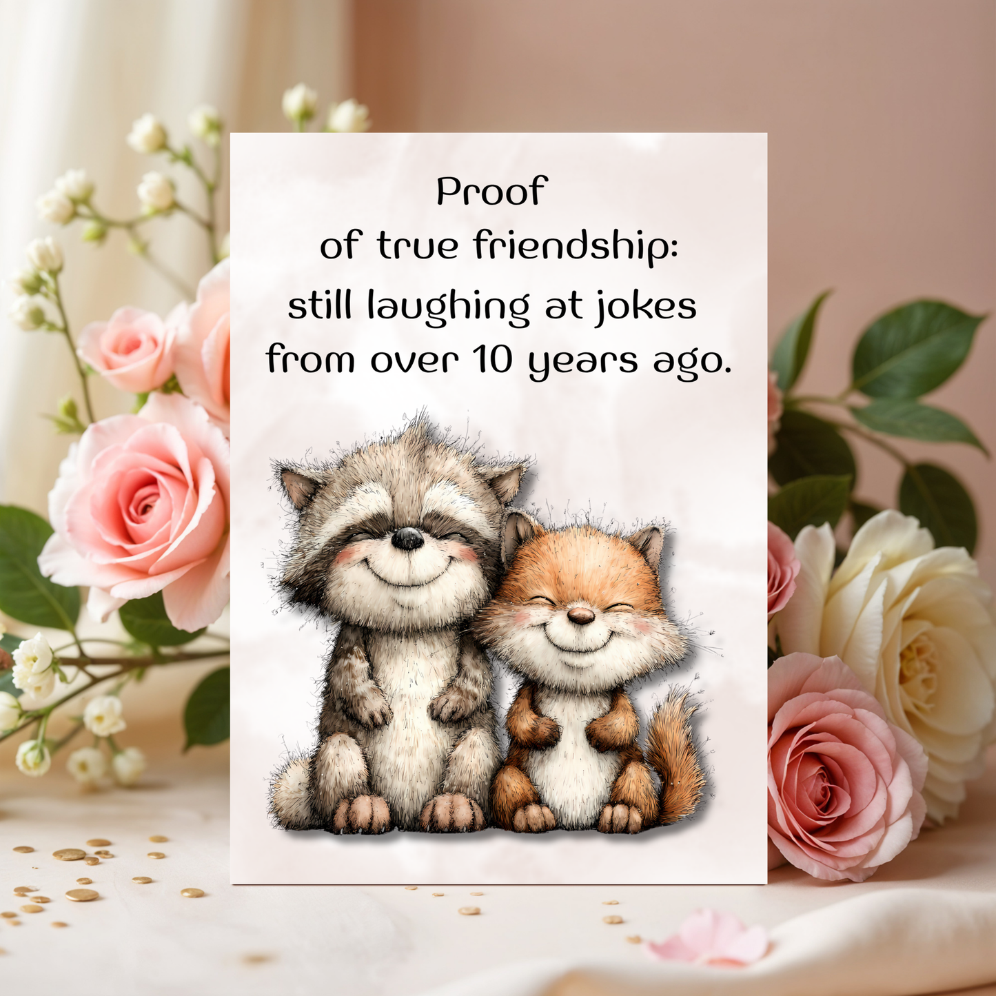 The Forever Friends Collection Greeting Card: Proof of True Friendship: Still laughing at jokes from over 10 years ago.