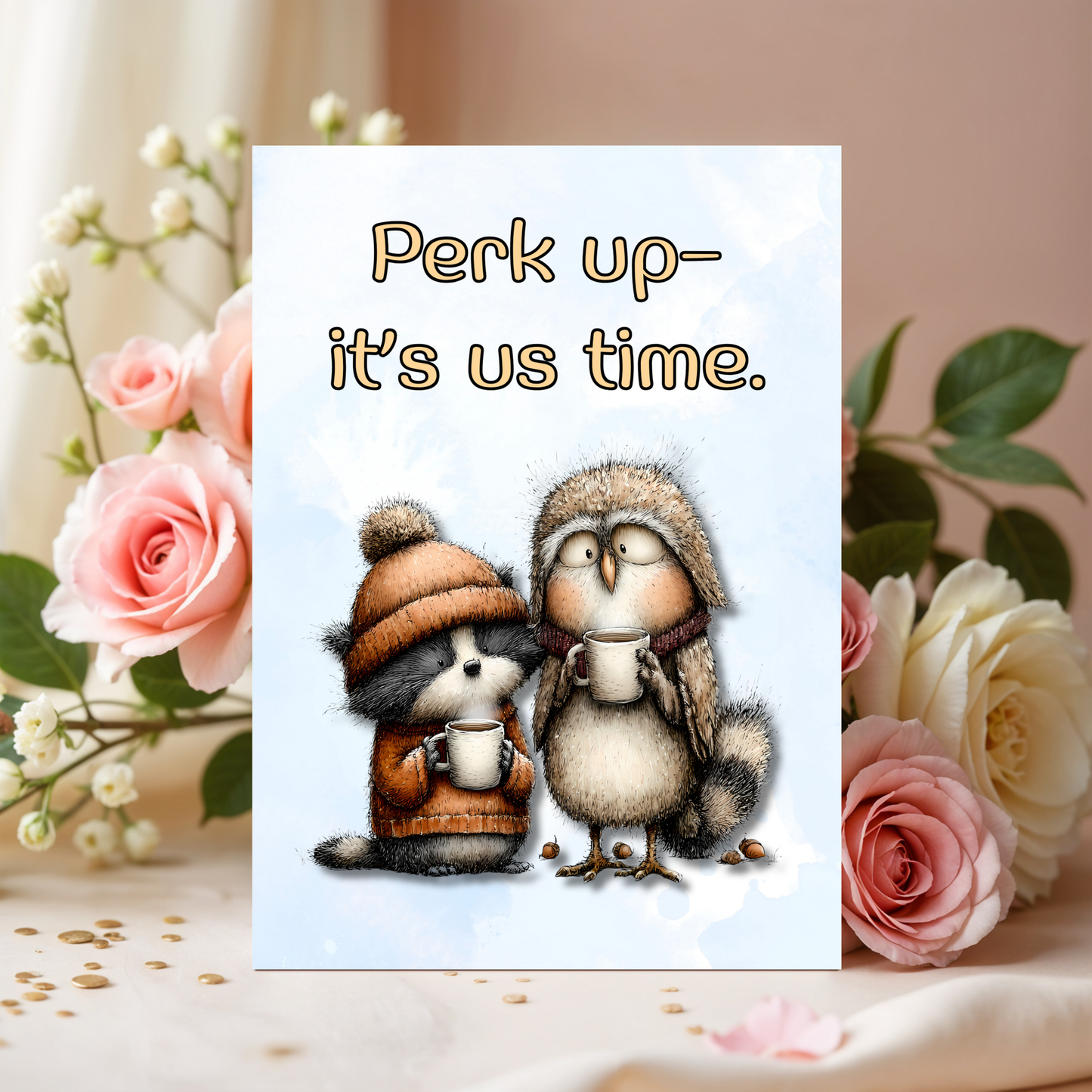 The Forever Friends Collection Greeting Card: Best Friends Bird & Cat Perk up it's us time.