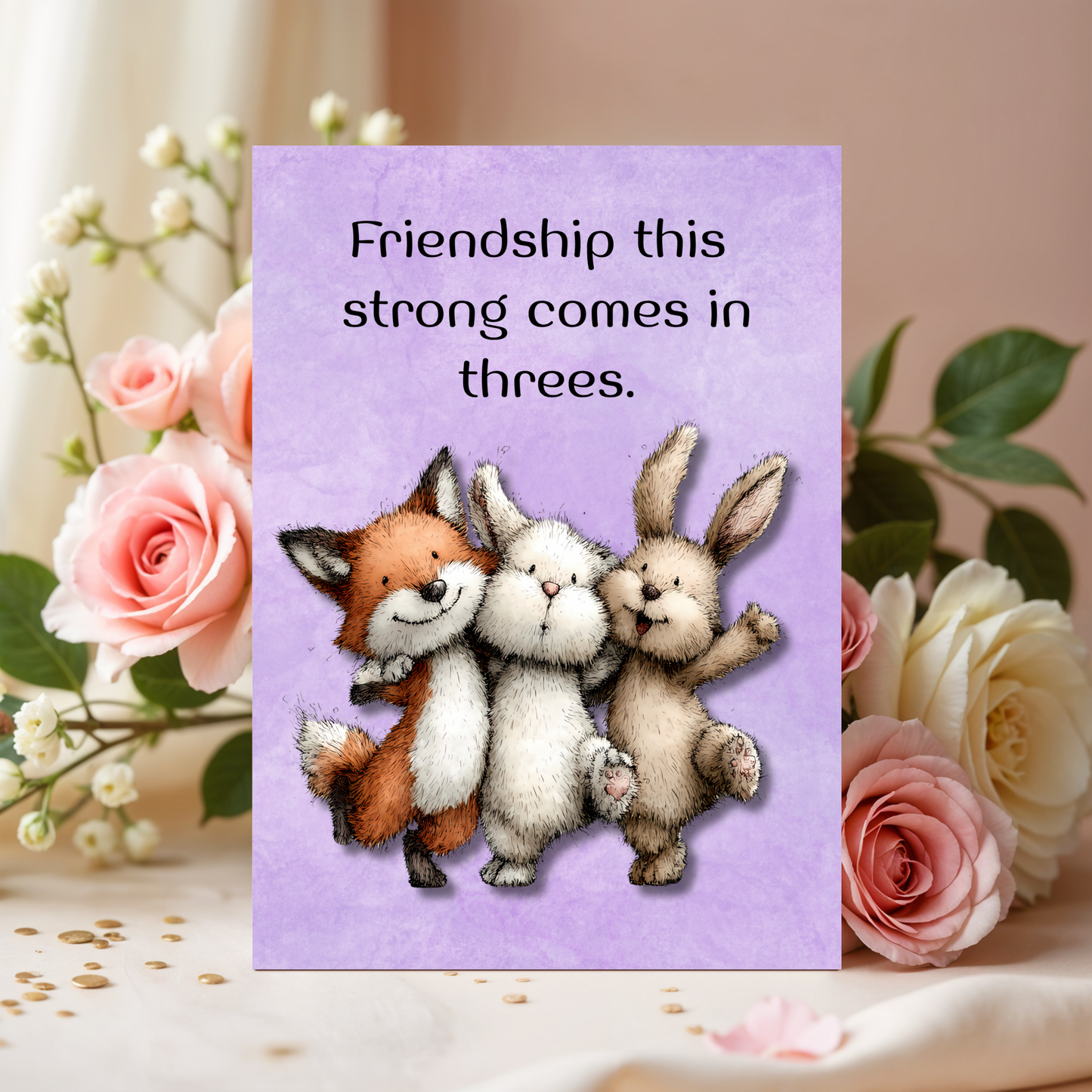 The Forever Friends Collection Greeting Cards: Friendship This Strong Comes in Threes Forest Animal Trio