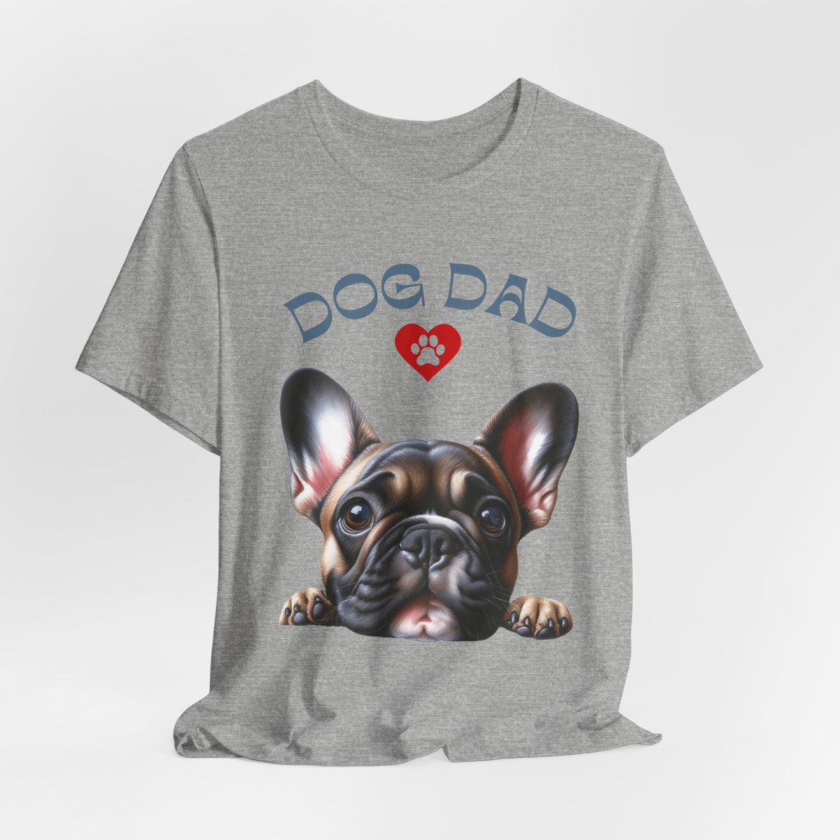 French Bulldog Dad T-Shirt – Cute French Bulldog Design with Heart Paw