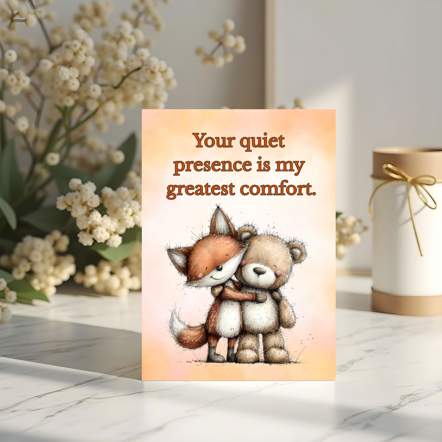 The Forever Friends Collection Greeting Card:  You're Quiet Presence is My Greatest Comfort.