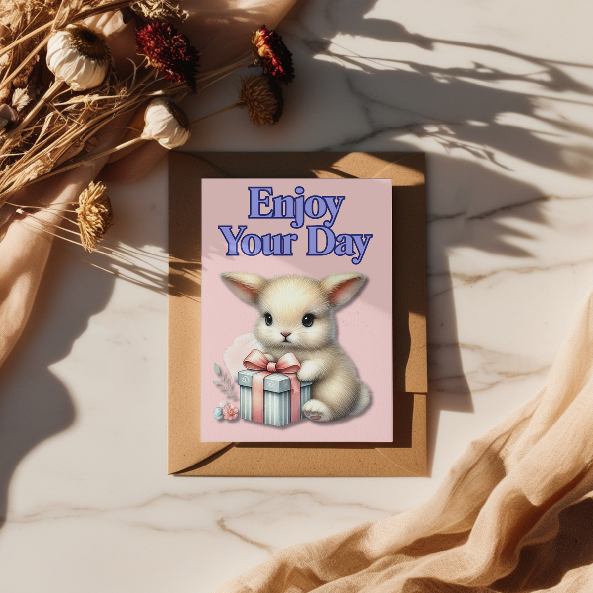 The Bunny Wishes Collection Greeting Cards: Enjoy Your Happy Day