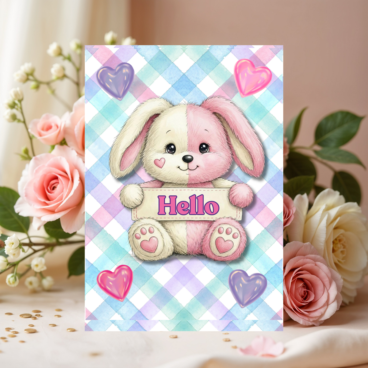 Bunny Friendly Hello Greeting Card