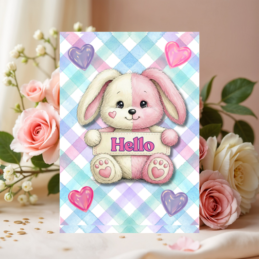 Bunny Friendly Hello Greeting Card