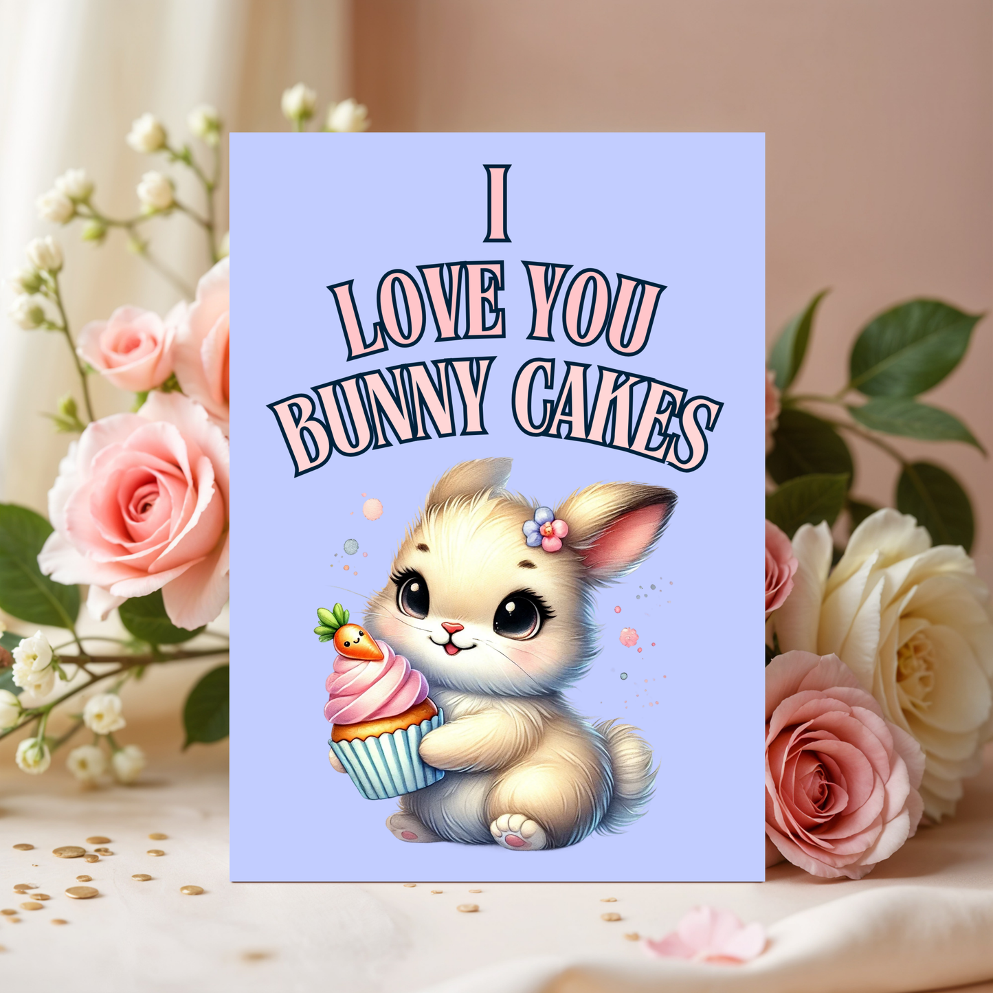The Bunny Wishes Collection Greeting Cards: I Love You Bunny Cakes
