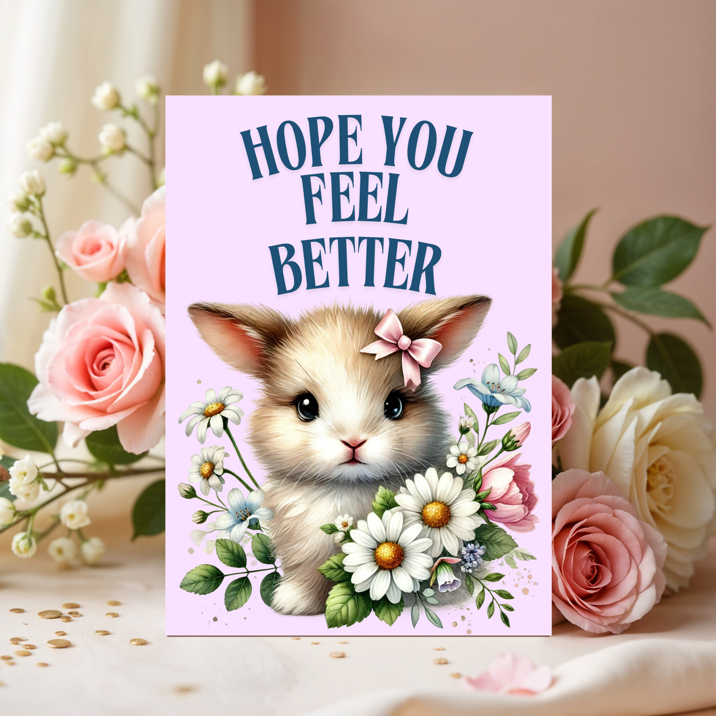 The Bunny Wishes Collection Greeting Cards: Hope You Feel Better