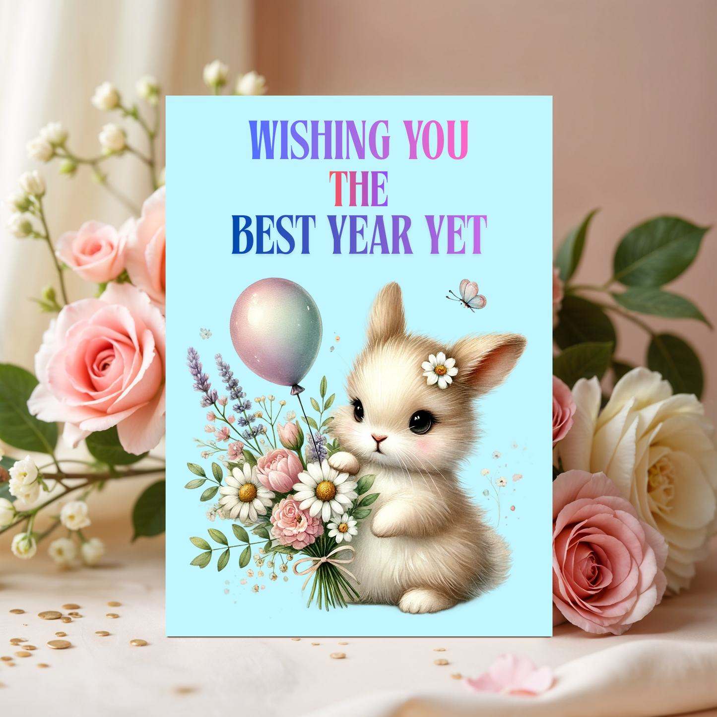 The Bunny Wishes Collection Greeting Cards: Wishing You The Best Year Yet Birthday