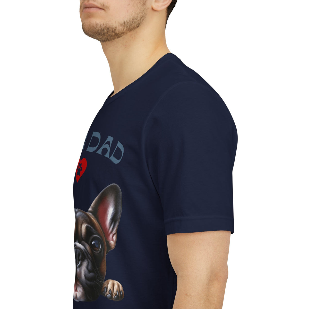 French Bulldog Dad T-Shirt – Cute French Bulldog Design with Heart Paw