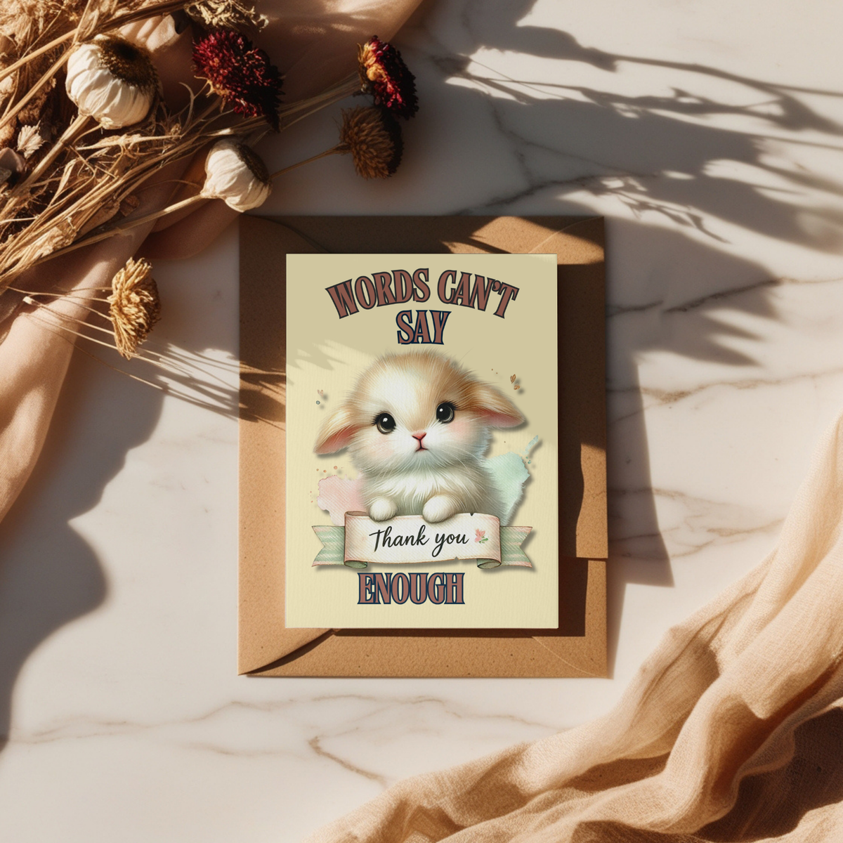 The Bunny Wishes Collection Greeting Cards: Words Can't Say Thank You Enough