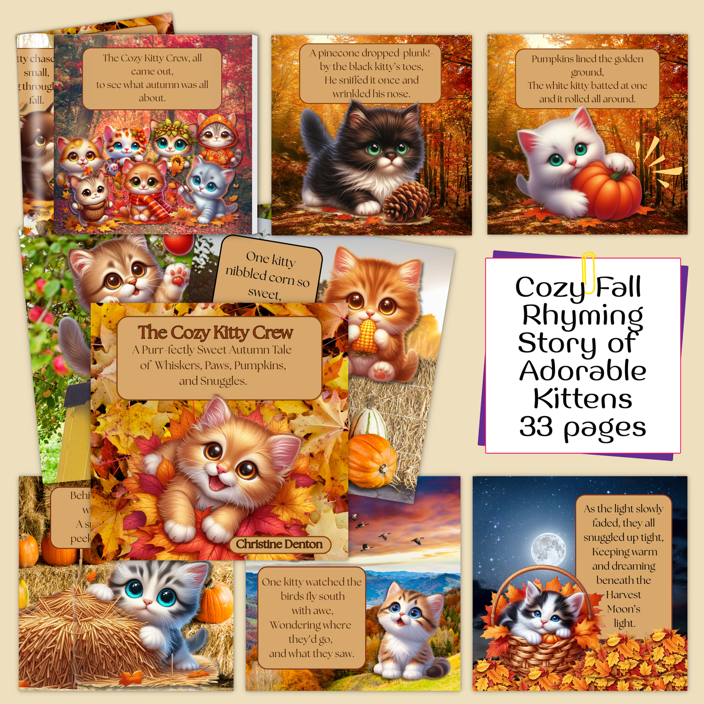 The Cozy Kitty Crew: A Purrfectly Sweet Autumn Tale of Whiskers, Paws, Pumpkins