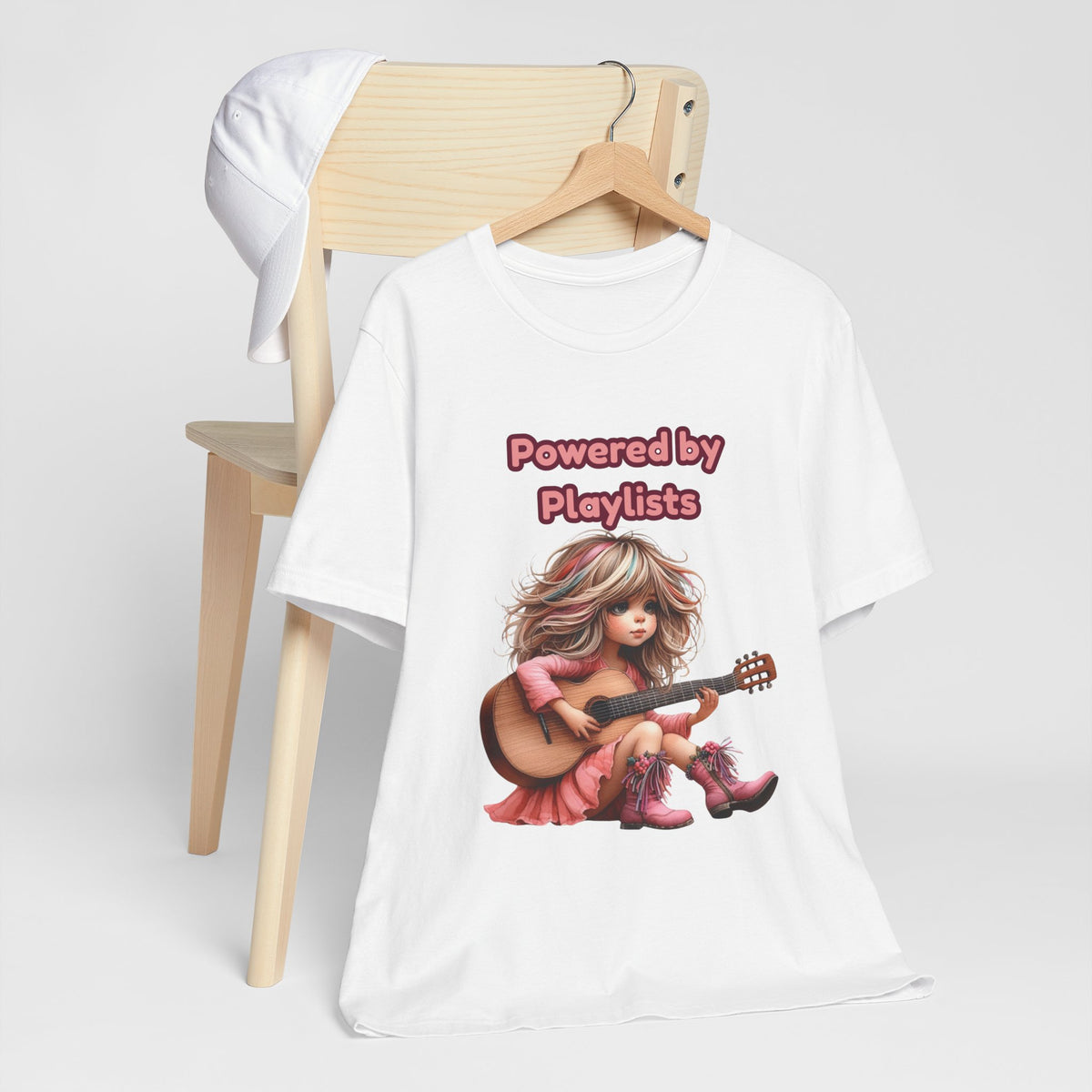 Music Lovers Powered by Playlists Guitar Tee
