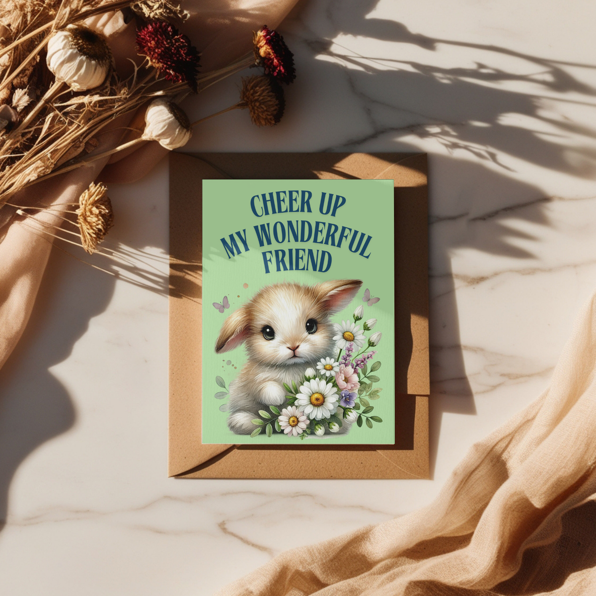 The Bunny Wishes Collection Greeting Cards: Cheer Up My Wonderful Friend