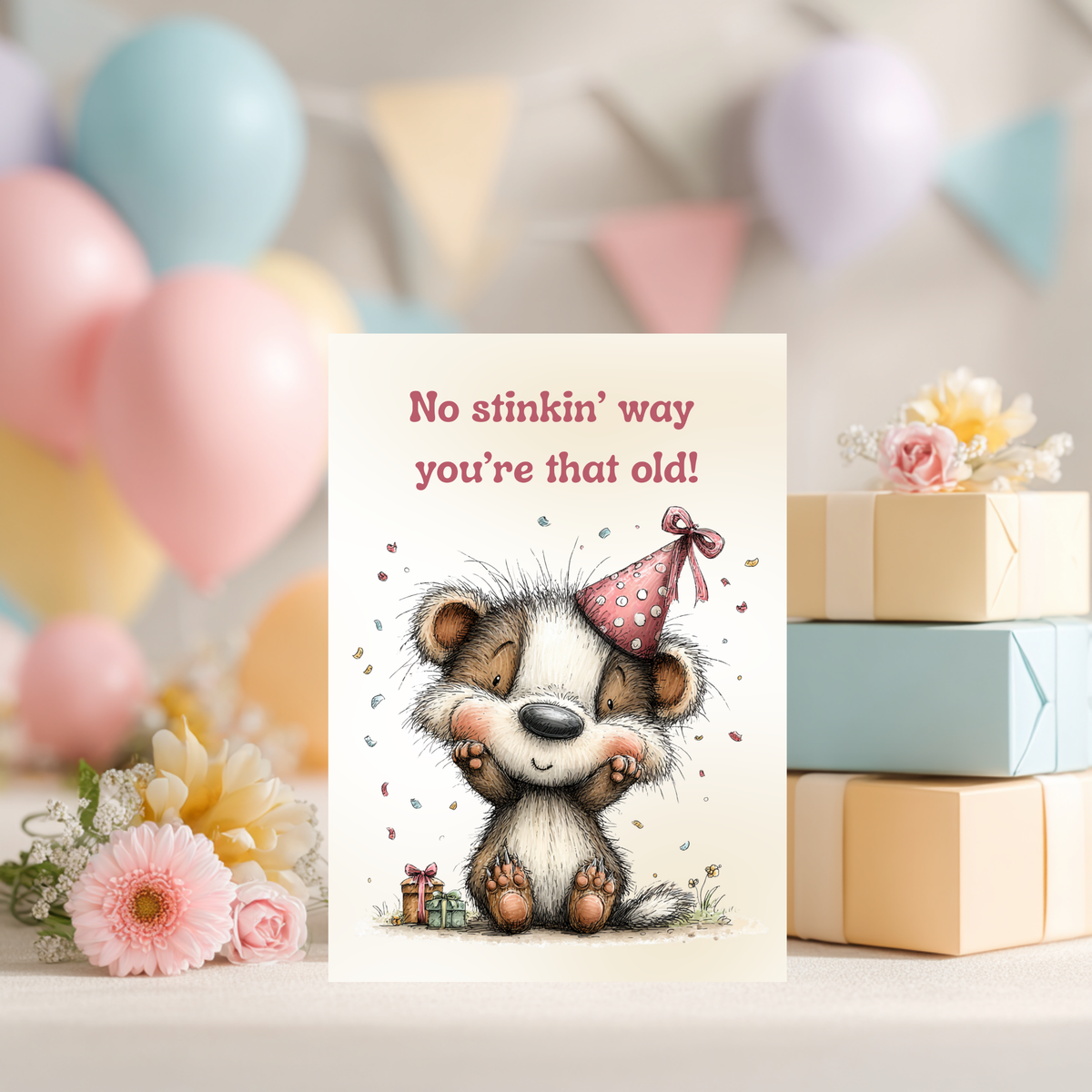 The Celebrating You Greeting Card Collection: Skunk; No Stinkin' Way You're That Old