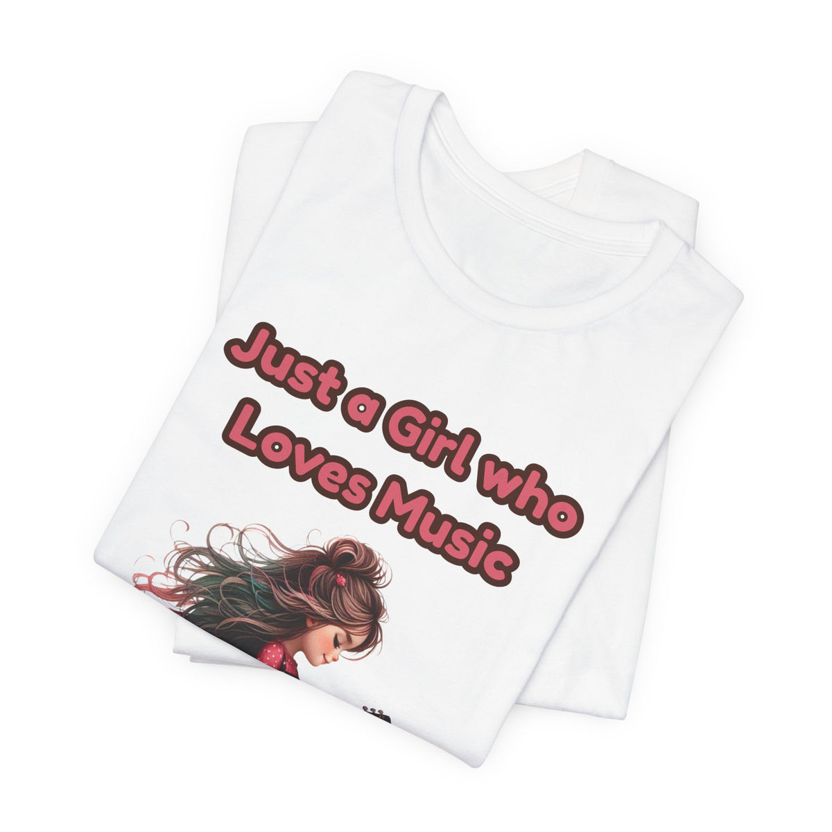 Just a Girl Who Loves Music T-Shirt — Cute Girl Guitar Graphic Tee