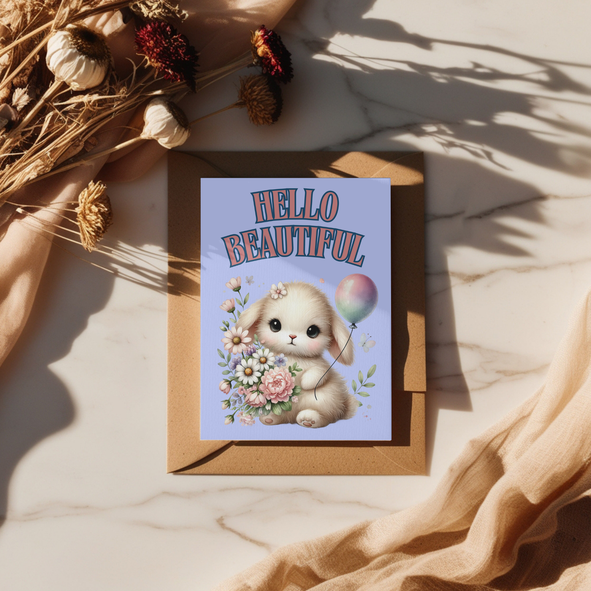 The Bunny Wishes Collection Greeting Cards: Hello Beautiful