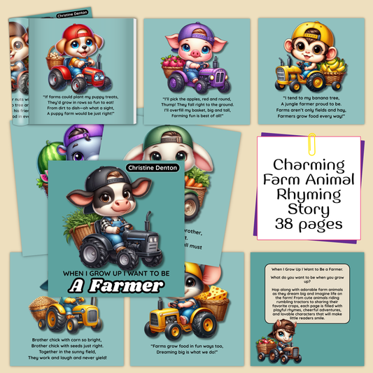 When I Grow Up I Want to be a Farmer Children's Book, Delightful Animal Images