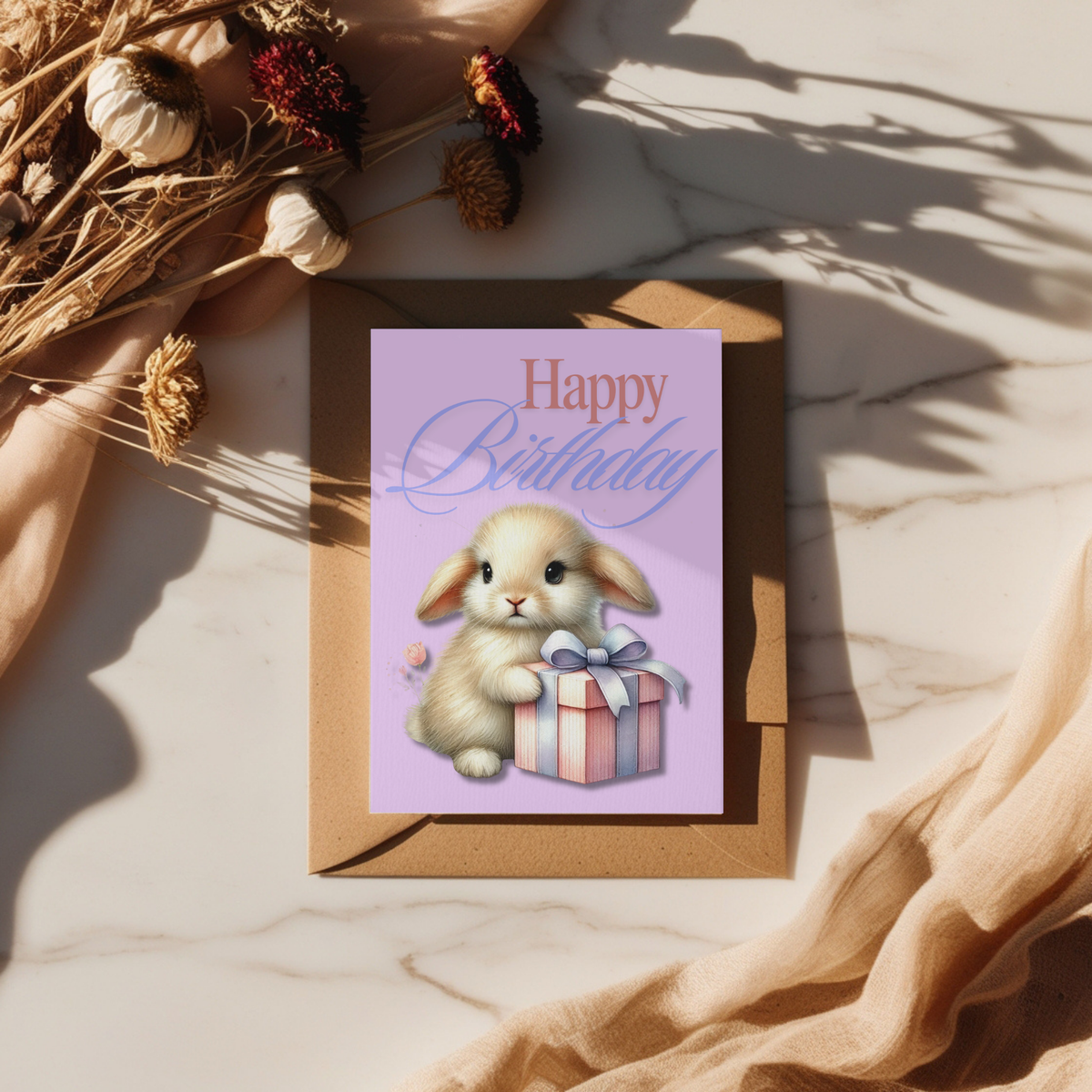 The Bunny Wishes Collection Greeting Card: Happy Birthday