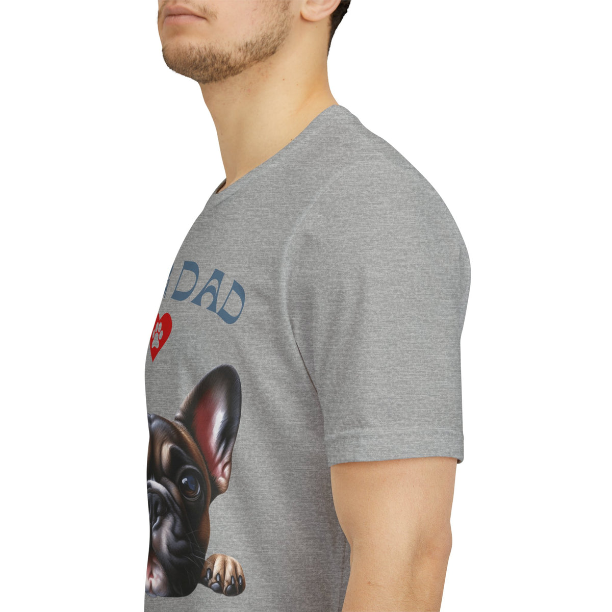 French Bulldog Dad T-Shirt – Cute French Bulldog Design with Heart Paw