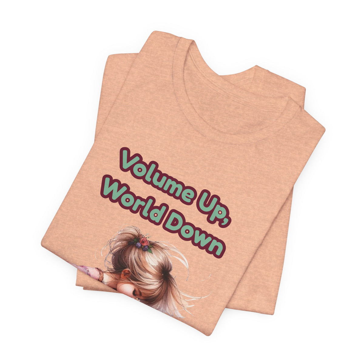 Music Lovers Volume Up, World Down Guitar Tee