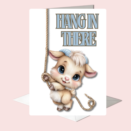 The Down Home Farm Collection Greeting Card: Hang In There Goat