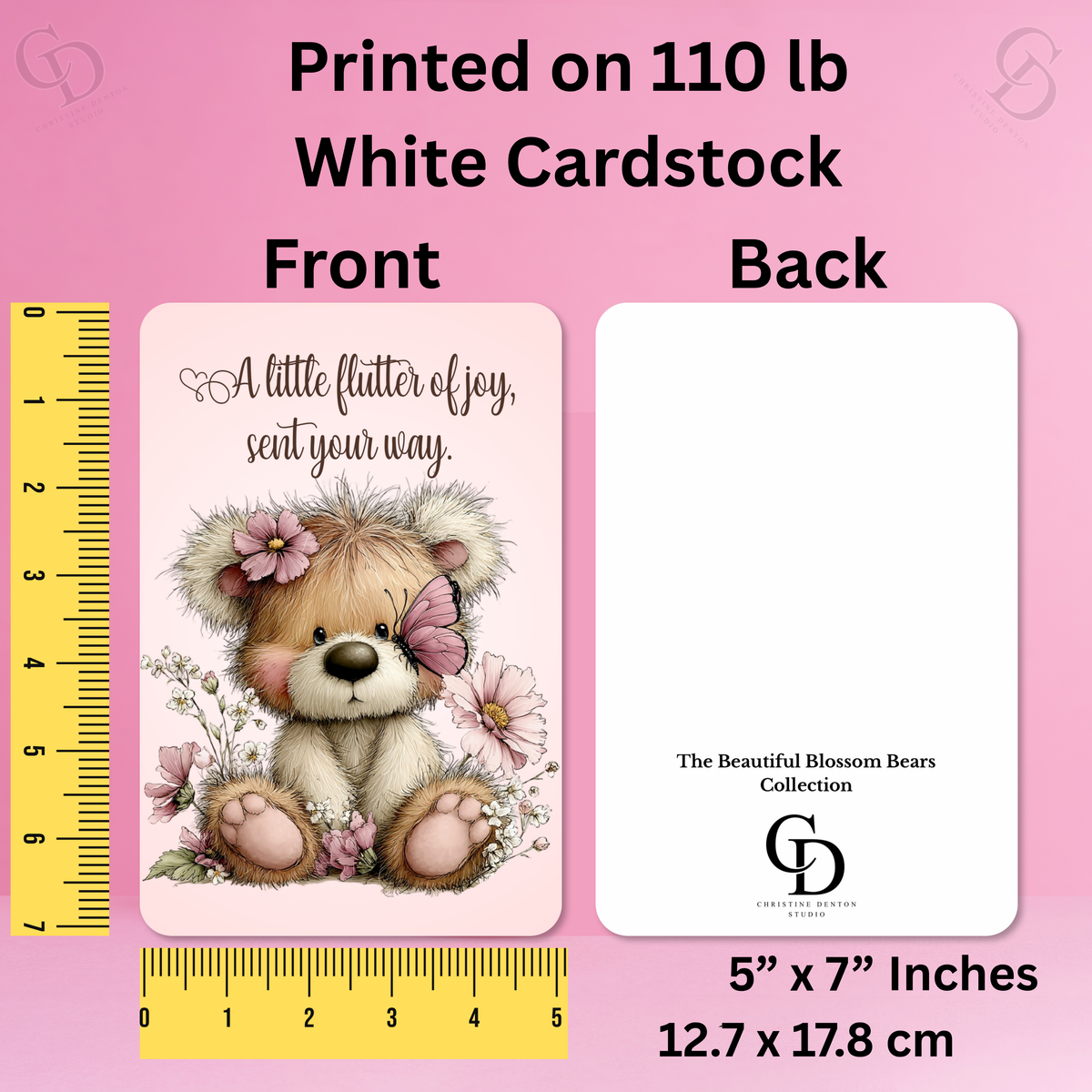 The Beautiful Blossom Bears Collection Greeting Cards: A Little Flutter of Joy Sent Your Way.