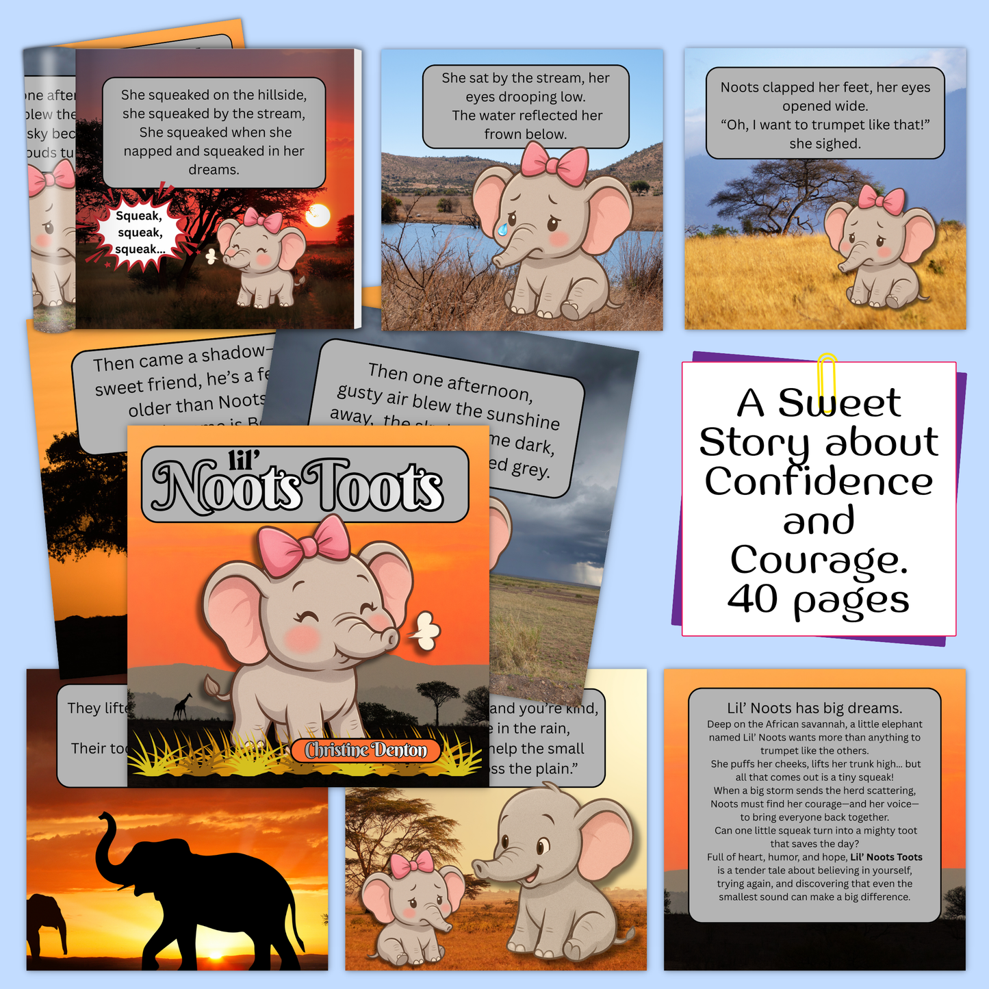 Lil’ Noots Toots: A Cute Elephant Story About Courage, Perseverance.