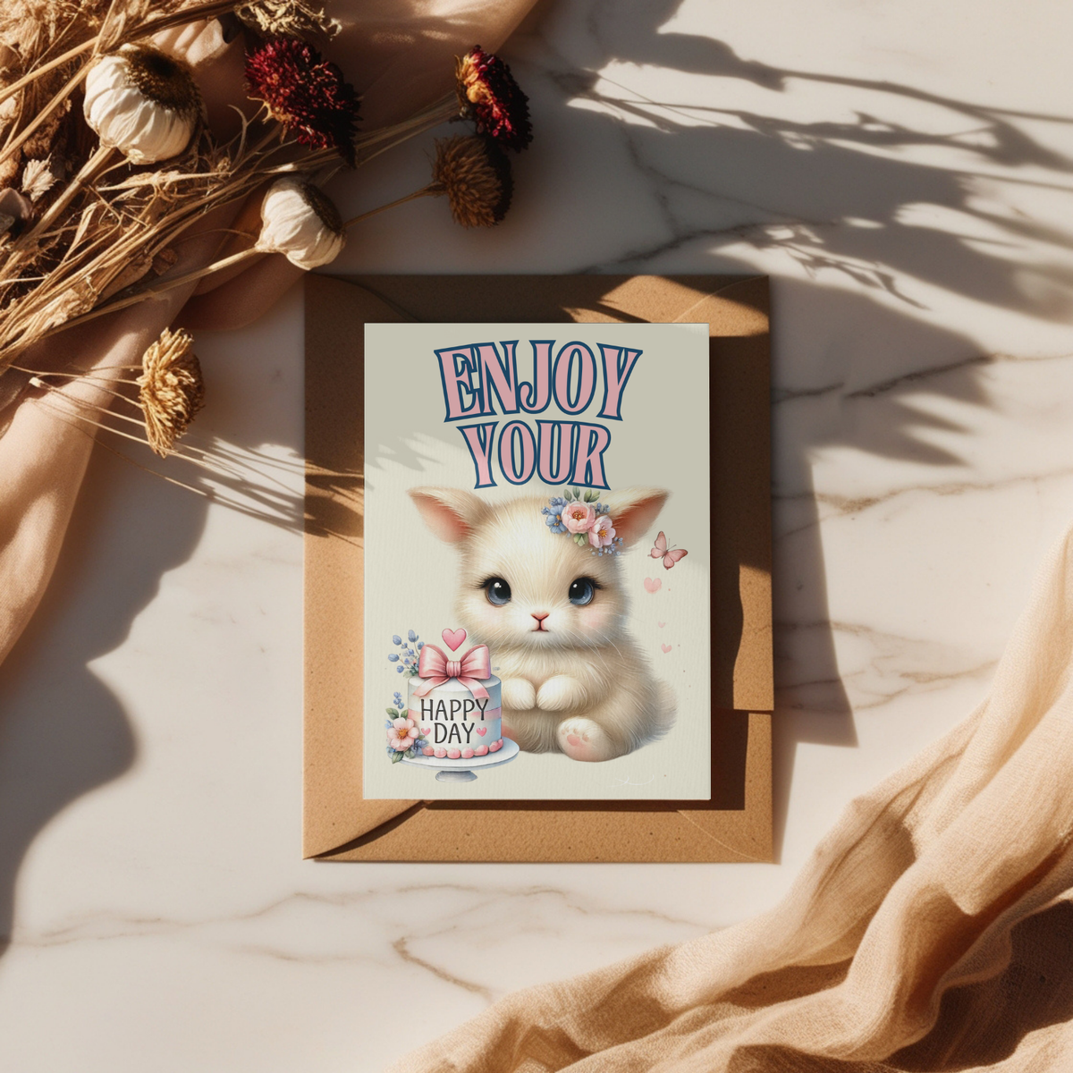 The Bunny Wishes Collection Greeting Cards: Enjoy Your Happy Day