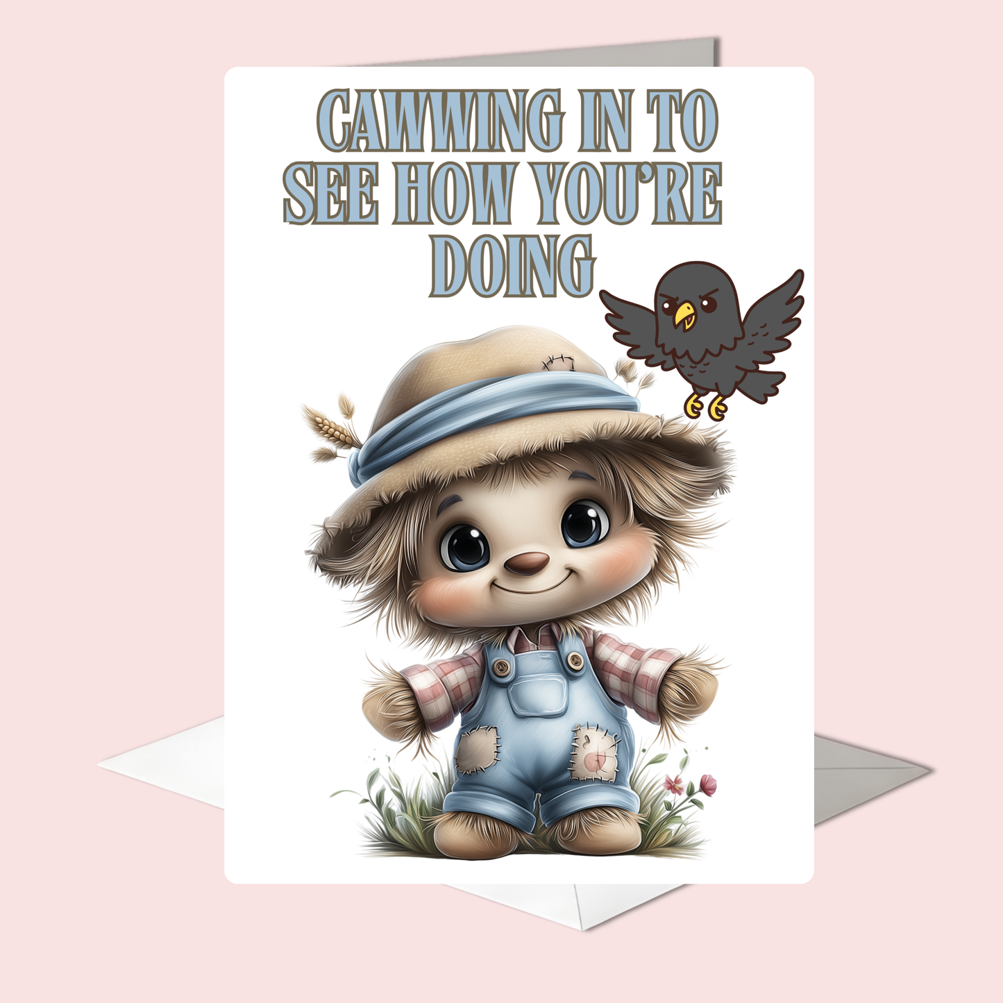 The Down Home Farm Collection Greeting Card: Cawwing In To See How You're Doing,