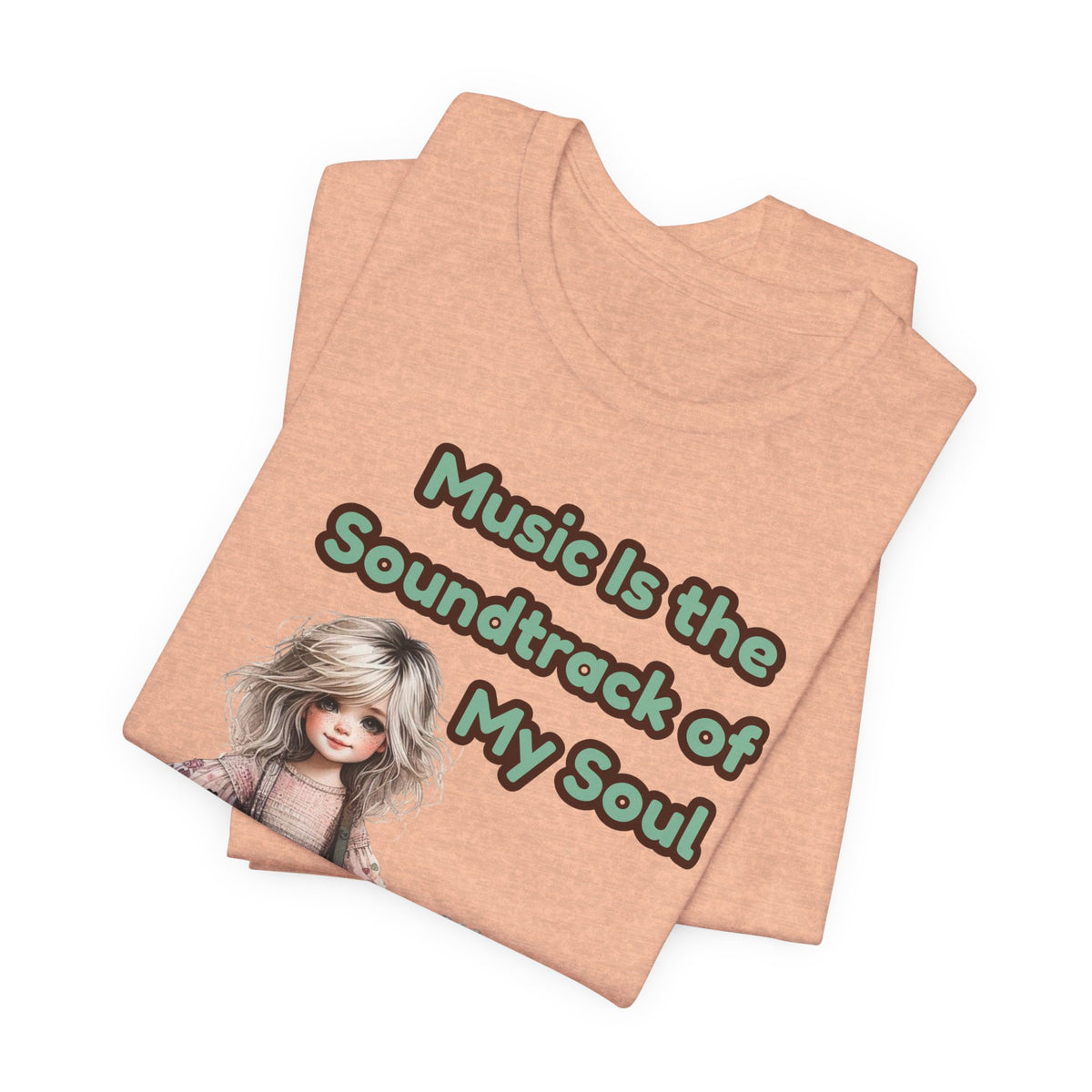 Music Is the Soundtrack of My Soul T-Shirt — Cute Girl with Guitar Tee