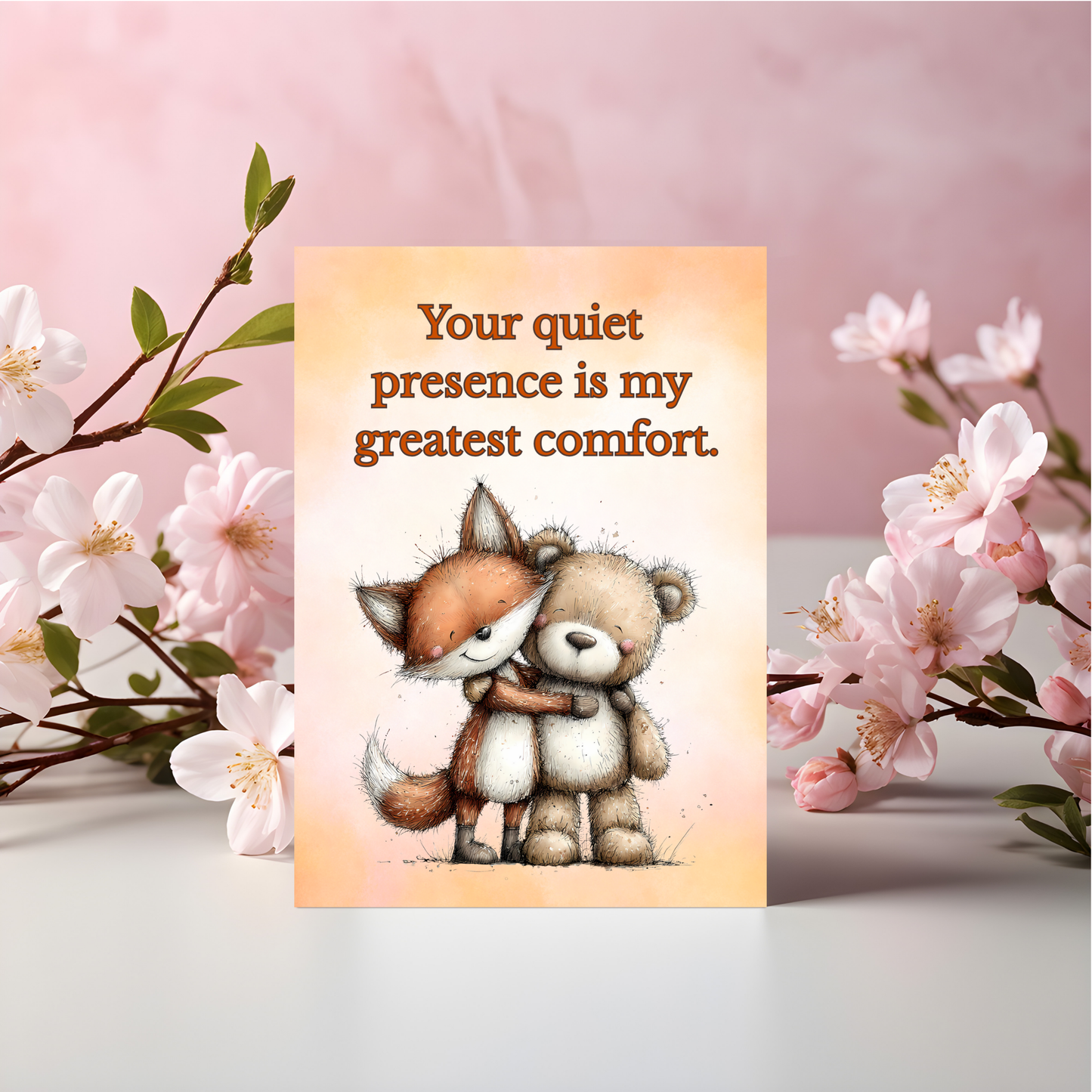The Forever Friends Collection Greeting Card:  You're Quiet Presence is My Greatest Comfort.