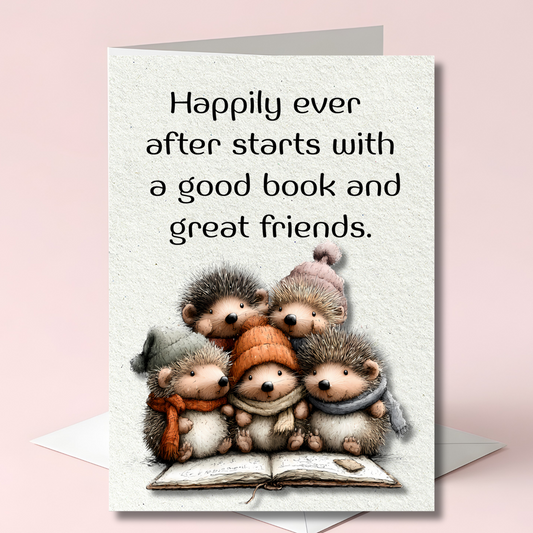 The Book Nook Collection Greeting Card: Book Club Friends Happily Ever After Starts With A Good Book And Great Friends.
