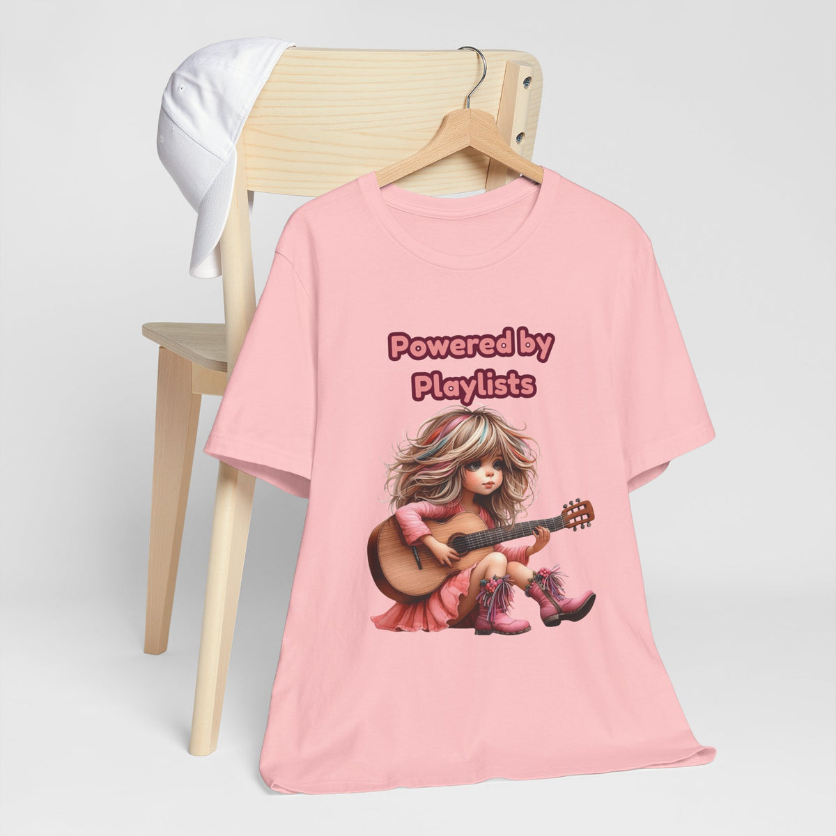 Music Lovers Powered by Playlists Guitar Tee