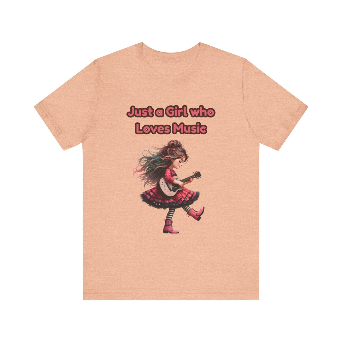 Just a Girl Who Loves Music T-Shirt — Cute Girl Guitar Graphic Tee