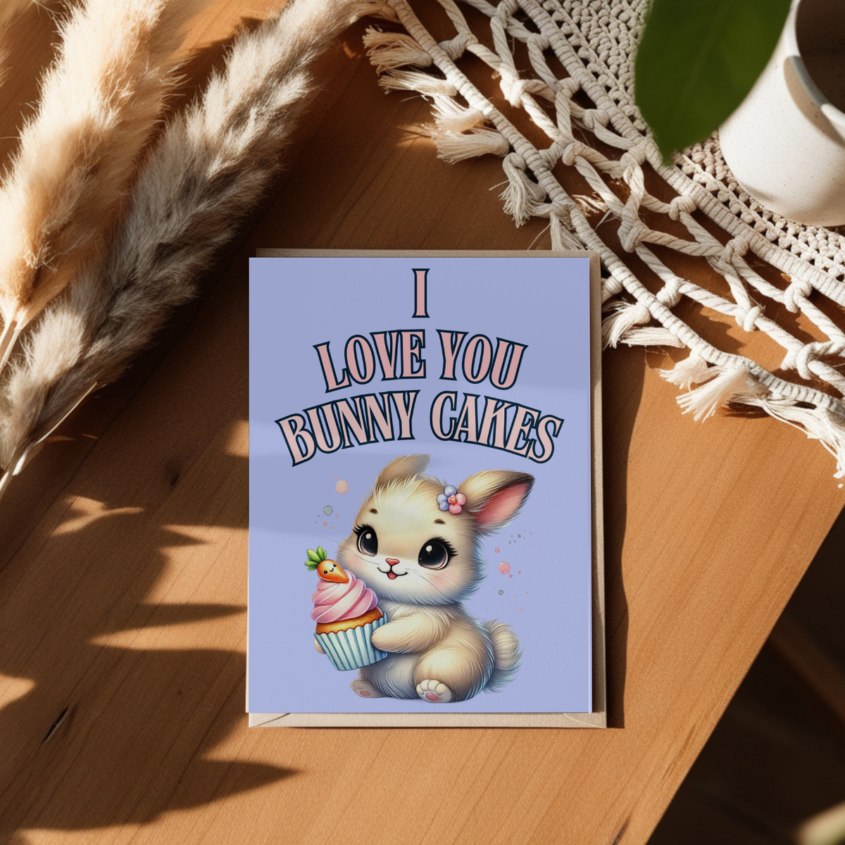 The Bunny Wishes Collection Greeting Cards: I Love You Bunny Cakes