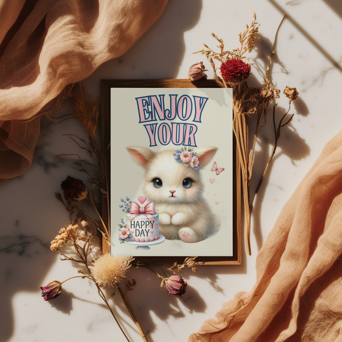 The Bunny Wishes Collection Greeting Cards: Enjoy Your Happy Day