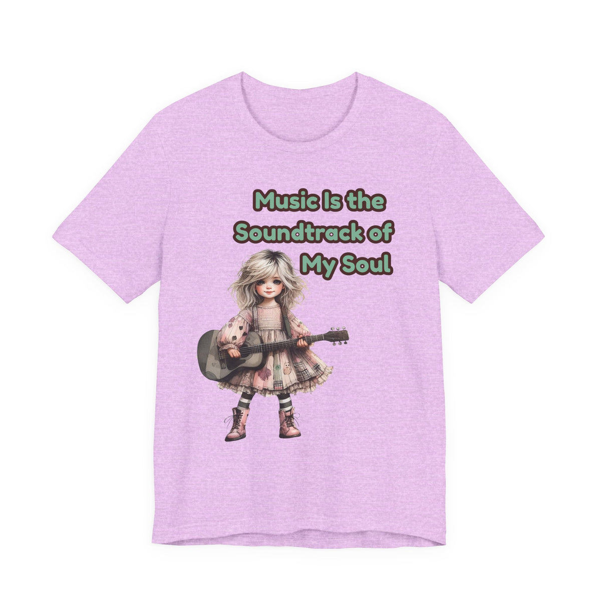 Music Is the Soundtrack of My Soul T-Shirt — Cute Girl with Guitar Tee