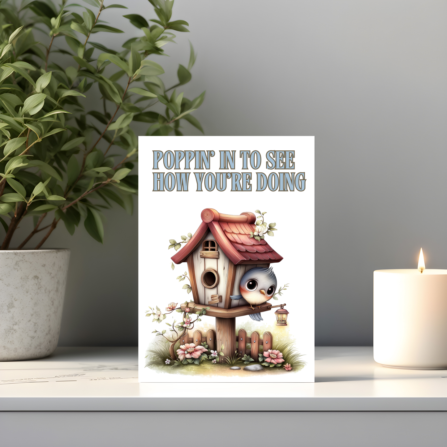 The Down Home Farm Collection Greeting Card: Poppin' In To See How You're Doing