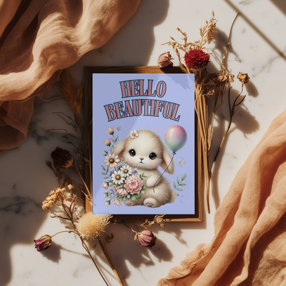 The Bunny Wishes Collection Greeting Cards: Hello Beautiful