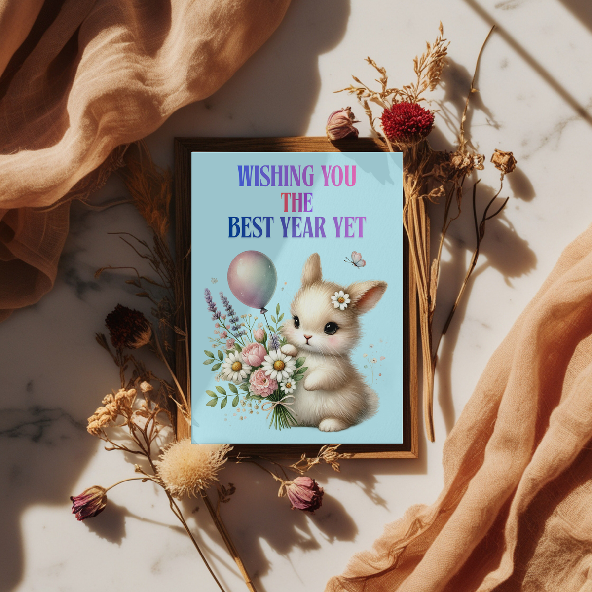 The Bunny Wishes Collection Greeting Cards: Wishing You The Best Year Yet Birthday