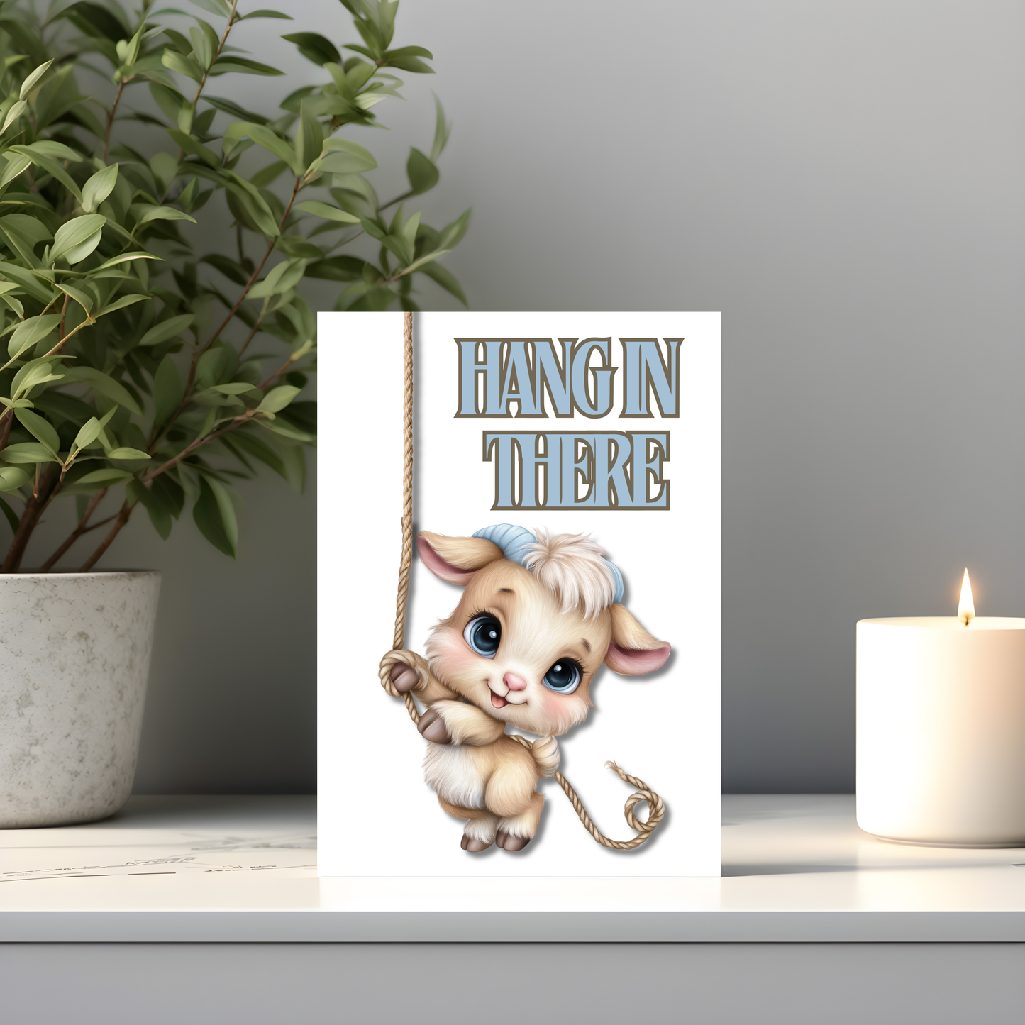 The Down Home Farm Collection Greeting Card: Hang In There Goat