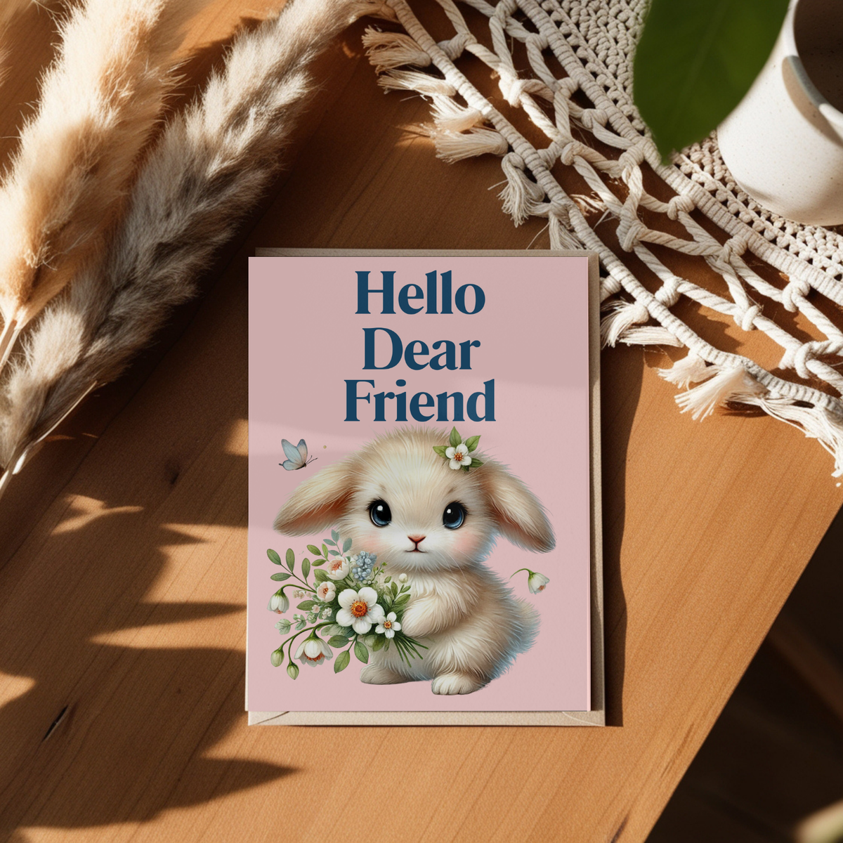 The Bunny Wishes Collections: Greeting Cards Hello Dear Friend
