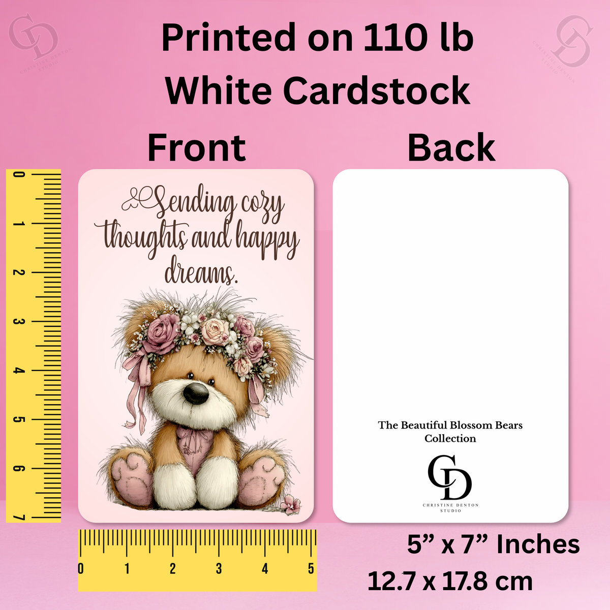 The Beautiful Blossom Bears Collection Greeting Cards: Sending Cozy Thoughts and Happy Dreams