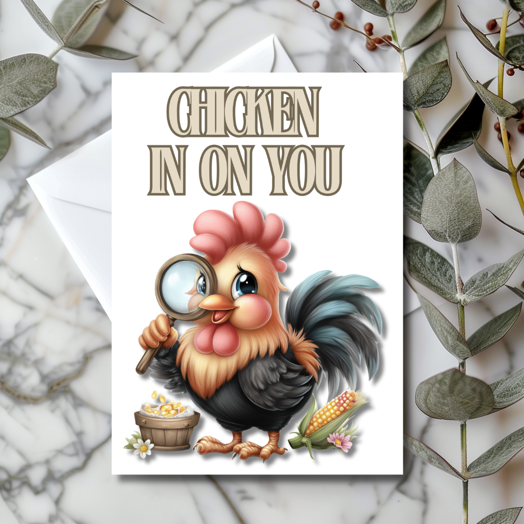 The Down Home Farm Collection Greeting Card: Chicken In On You Chicken