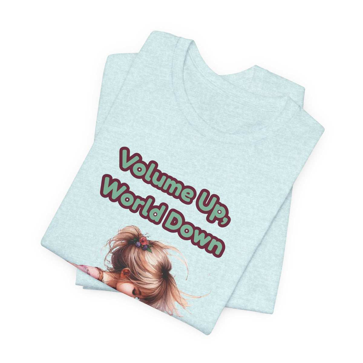 Music Lovers Volume Up, World Down Guitar Tee
